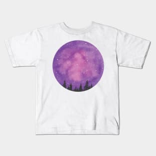 Purple galaxy Kids T-Shirt